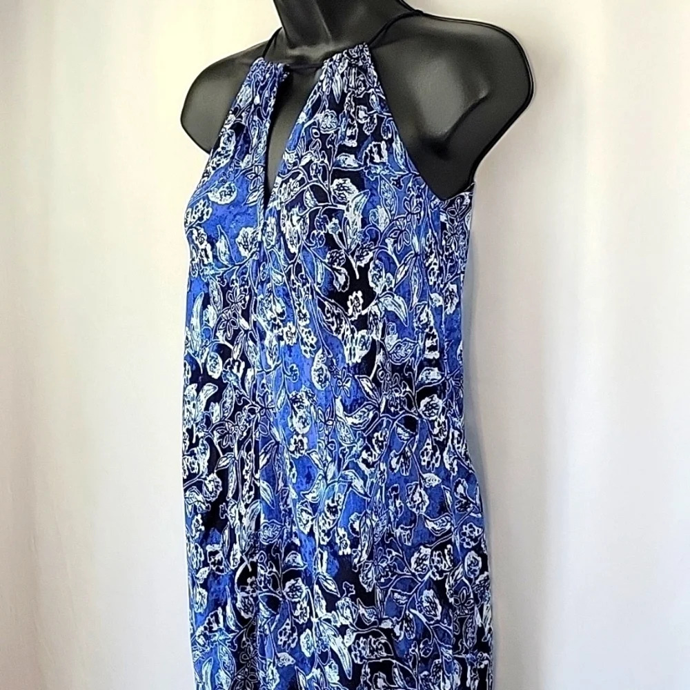 Lucky Brand Indigo Floral Maxi Dress Blue Size XS